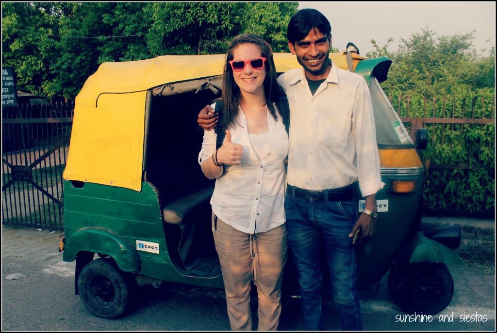 Riding in tuk tuks in India